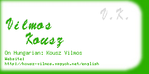 vilmos kousz business card